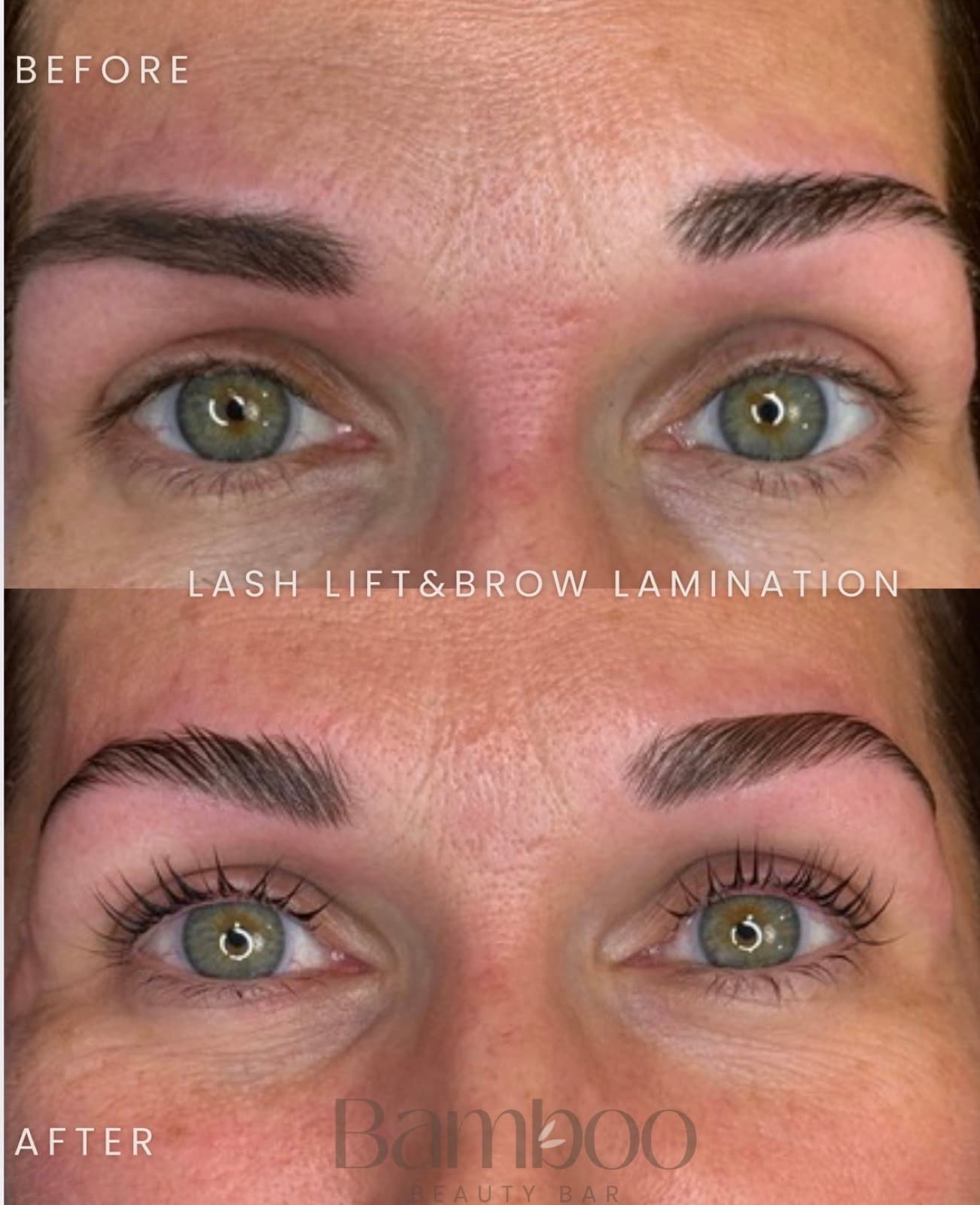 Brow lamination before and after